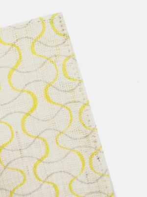 Ban Inoue,  Hemp Patterned Coaster, Yellow Waves