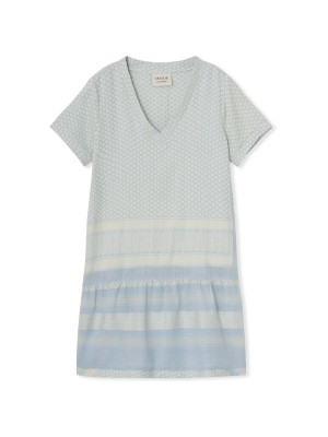 Dress 2 V Short Sleeves - Ballad Blue/whisper White