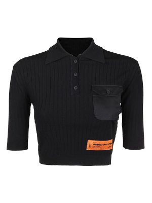 Heron Preston Cropped Knit Polo Top