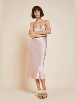 Issa Oyster Silk Satin Slip Dress