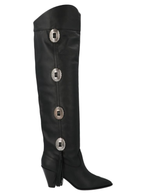 Aquazzura Go West Embellished Knee High Boots