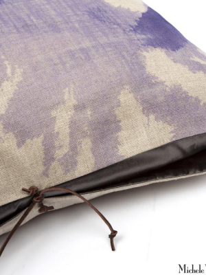 Printed Linen Pillow Wash Lilac