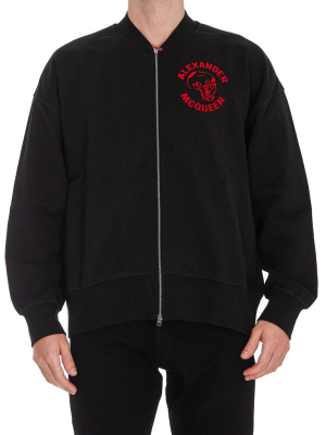 Alexander Mcqueen Logo Printed Bomber Jacket