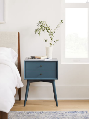 Mid-century Nightstand - Petrol Blue