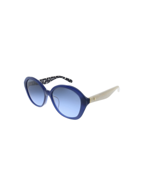 Kate Spade Low Bridge Fit Selma/f/s S38 Womens Oval Sunglasses Transparent Blue 55mm