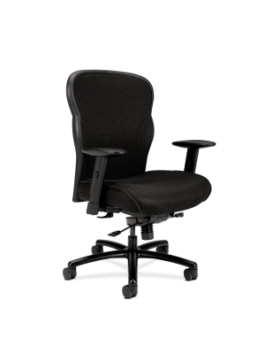 Wave Big And Tall Executive Chair Adjustable Arms Black - Hon