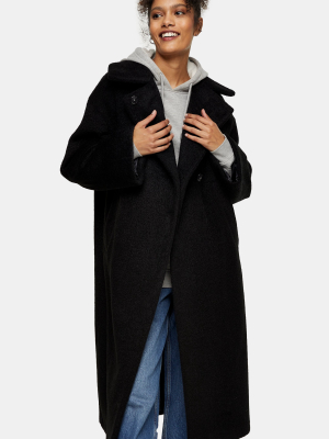 Black Fluffy Oversized Coat