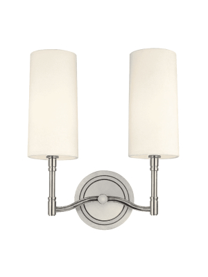 Dillon 2 Light Wall Sconce Polished Nickel