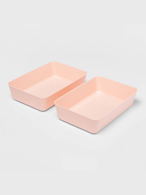 2pk Large Storage Trays Feather Peach - Room Essentials™