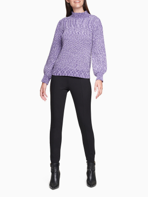 Marled Mock Neck Sweater