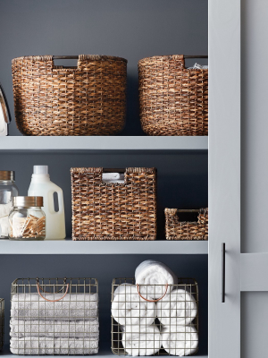 8"x10" Wicker Small Milk Crate Dark Brown - Threshold™