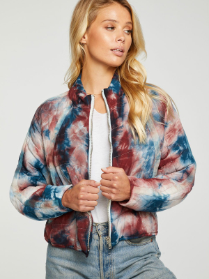 Heirloom Wovens Quilted Rib Neck Batwing Zip Up Jacket