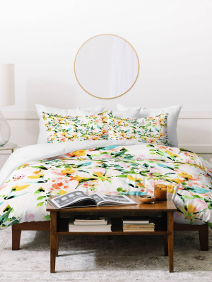 Marta Barragan Camarasa Flowered Duvet Set - Deny Designs