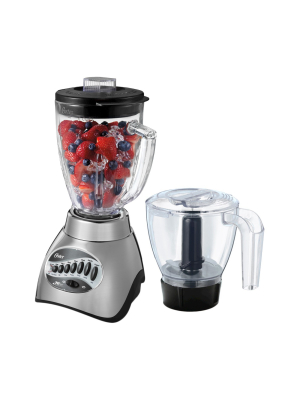 Oster Precise Blend 300 Plus Blender With Food Processor Attachment - Brushed Nickel, 006878-000-np0