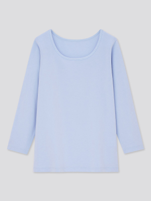 Kids Warm Stretch Cotton Scoop Neck Long-sleeve T-shirt