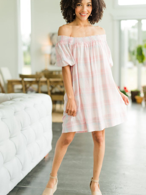 Feeling So Special Pink Plaid Babydoll Dress