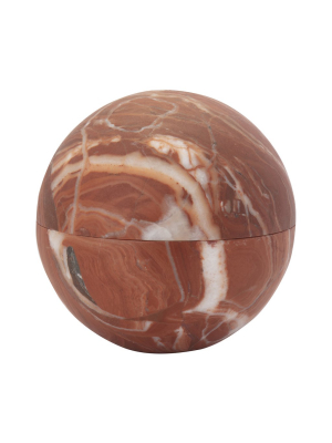 Large Oxblood Marble Sphere Box