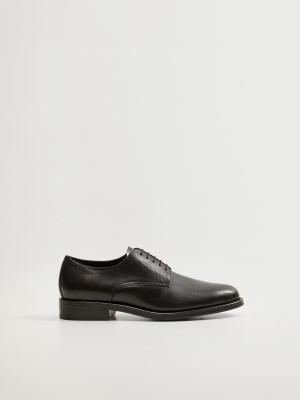 Black Leather Blucher Shoes