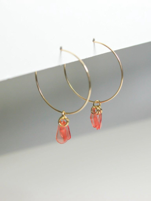 Emma Upcycled Hoop Earrings - Blush