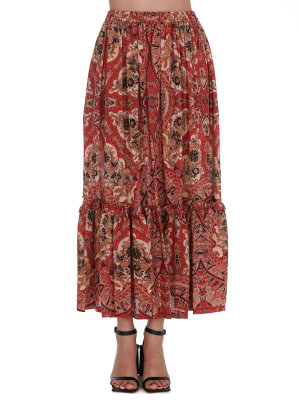 Etro Paisley Print Gathered Skirt