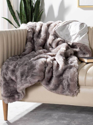 Faux Chinchilla Throw Gray