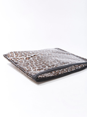 Leopard Print Vinyl Pouch