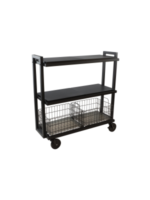 Cart System With Wheels 3 Tier Black - Atlantic