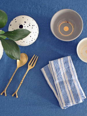 Linen Napkin, Large Blue Stripes