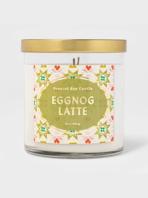 15.1oz Lidded Glass Jar 2-wick Eggnog Latte - Opalhouse™