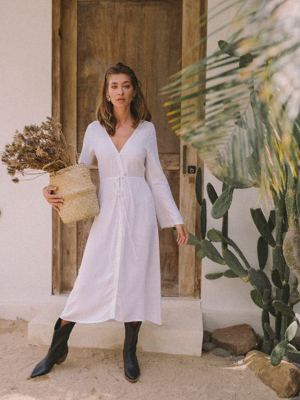 Classic White Long Sleeve Dress