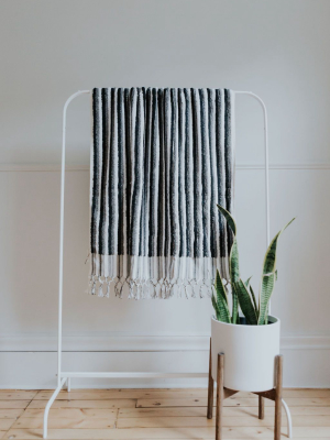 Black + White Stripe Oversized Bath Towel