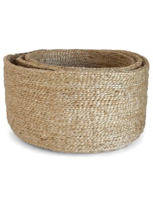 J'jute - Edition Round Jute Baskets - Natural