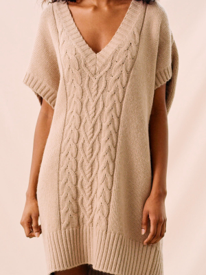 Cable-knit Cotton Mini Dress