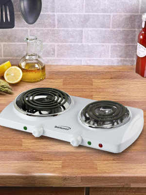 Brentwood Electric 1500w Double Burner Spiral White