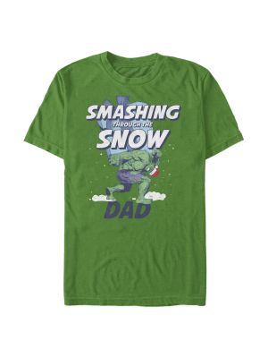 Men's Marvel Hulk Dad Smashing Snow T-shirt