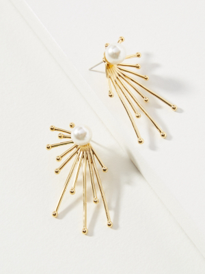Victoria Six Pearl Starburst Front-back Earrings