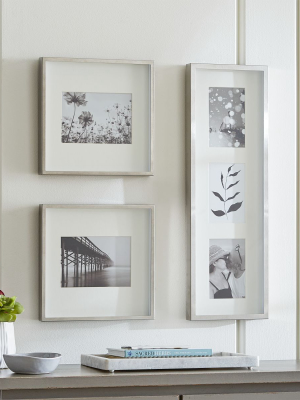 Brushed Silver Picture Frame Gallery, Set Of 3