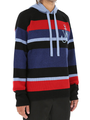 Jw Anderson Striped Hooded Sweater