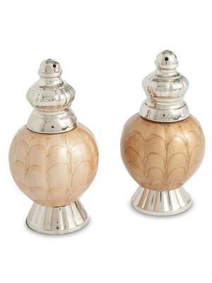 Julia Knight Peony 4" Salt And Pepper Set In Toffee