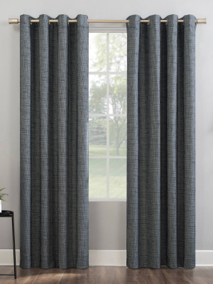 Kline Burlap Weave Thermal 100% Blackout Grommet Top Curtain Panel - Sun Zero