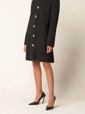Campaign Button-detailed Barathea Dress