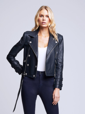 Billie Belted Leather Jacket