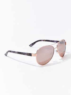 Abstract Temple Aviator Sunglasses