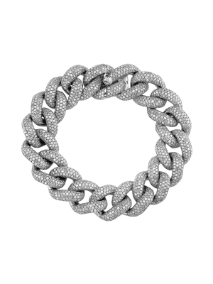 Jumbo Diamond Link Bracelet - White Gold