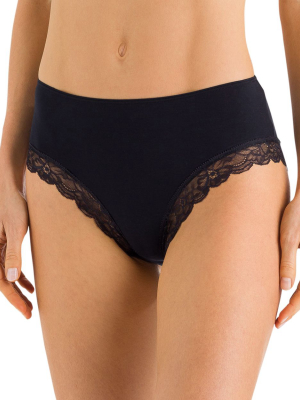 Cotton Lace Hi Cut Brief