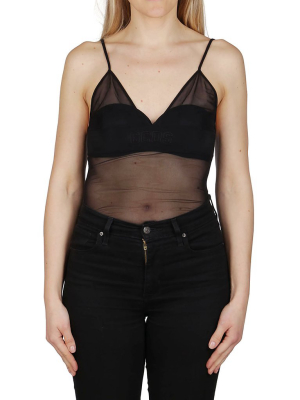 Gcds Sheer Sleeveless Bodysuit