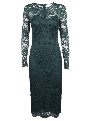 Elisabetta Franchi Lace Long-sleeved Midi Dress