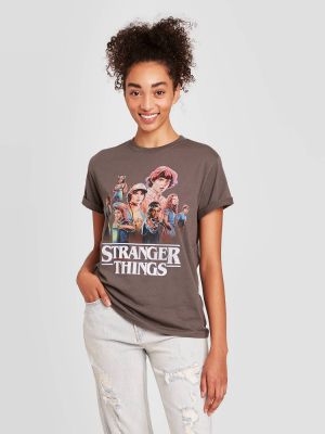 Women's Stranger Things Short Sleeve Graphic T-shirt - Charcoal