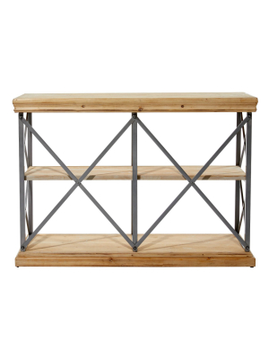 Modern 2 Tier Shelf Brown - Olivia & May