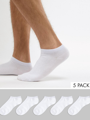 Jack & Jones Sneaker Socks 5 Pack In White
